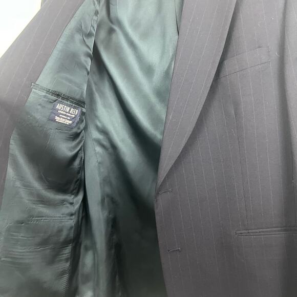 Austin Reed Blazer /Dress jacket mens44L pure new wool WoolMark Blue Pinstripe - Picture 5 of 9
